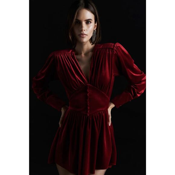 New Arrivals Dress Nico Rouge Pigalle Red Mini Dress Long Sleeves 34, US 4 - Picture 2 of 9